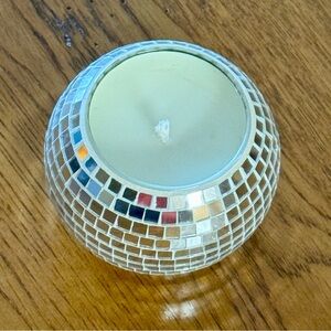 Room Essentials Mosaic Glass Candle Holder 4.8 oz Whipped Shea & Coconut Silver